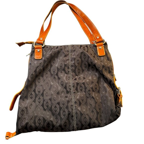 Vintage Vampiro Shoulder Bag – Italian Leather – Brown Monogram – Made in Italy - Picture 1 of 5